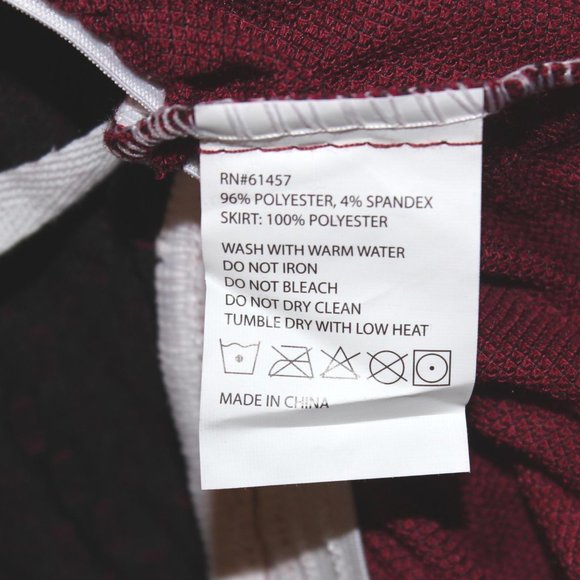 2 “CARTER” STRETCH SLIPCOVERS DINING KITCHEN CHAIR COVERS 11” RUFFLE BURGUNDY - Picture 11 of 11